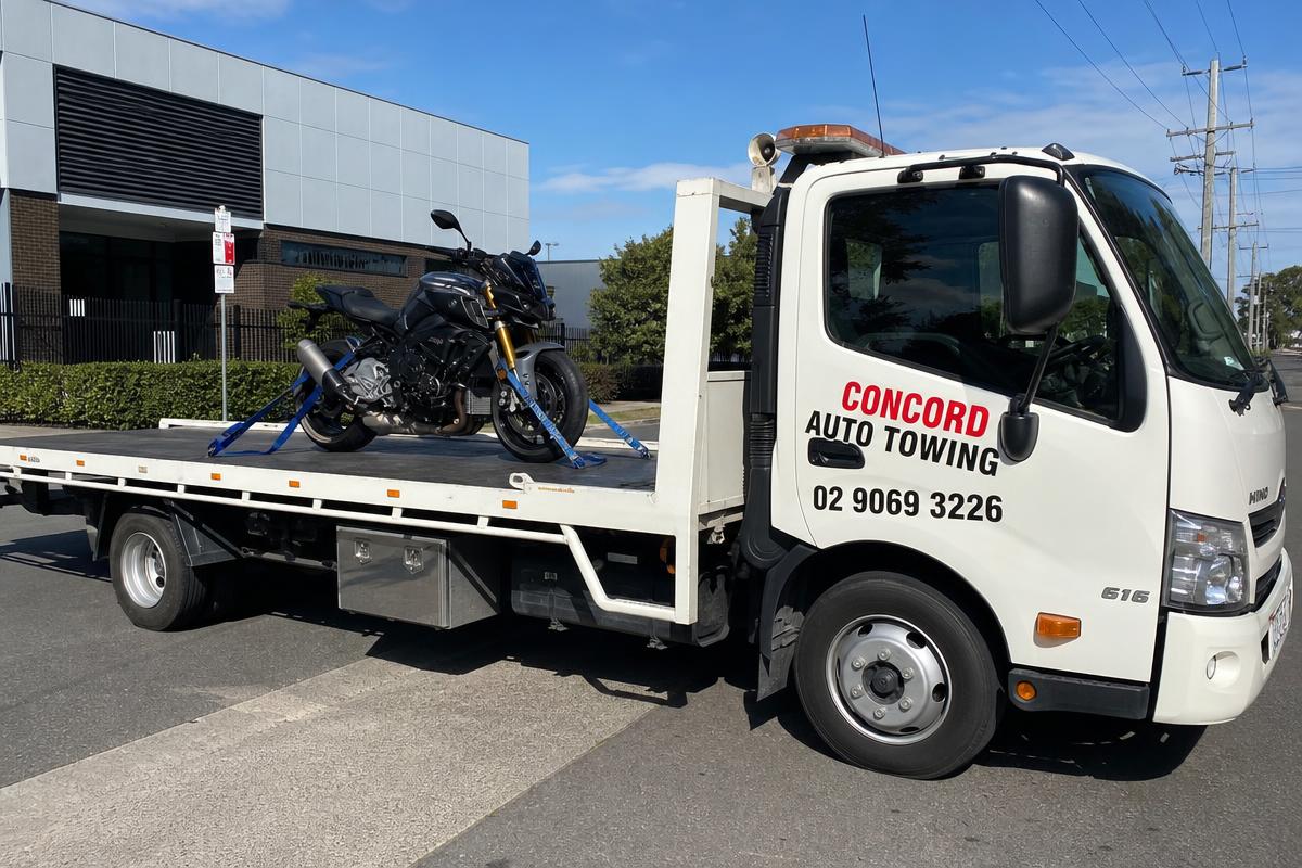 Motorbike towing service by Concord Auto Towing